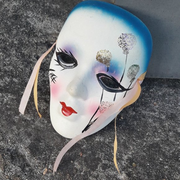 Vintage Wall Decor Ceramic Masquerade Masks Wall Hanging Decor